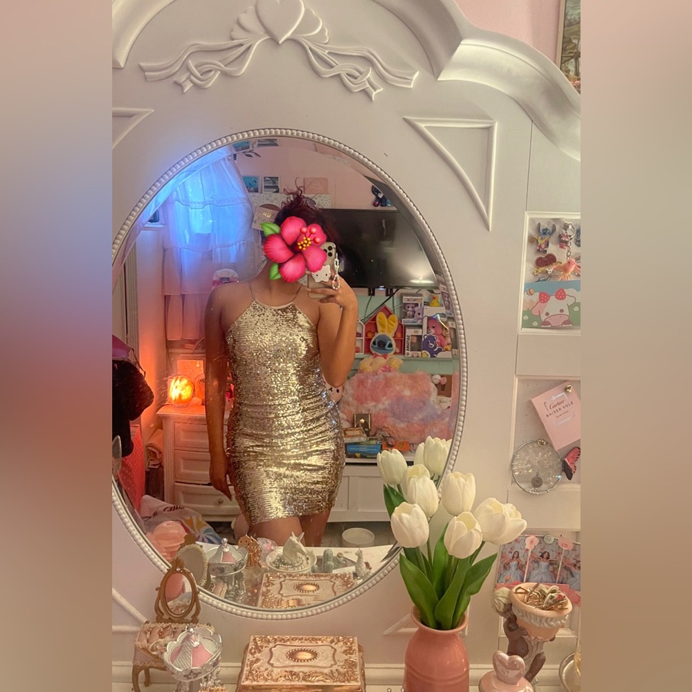 Gold Sequins Party Dress
